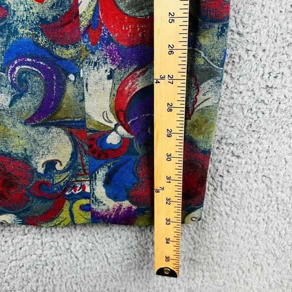 Vintage George Georgiou Colorful Abstract Print 100% Silk Dress Small - Picture 5 of 9